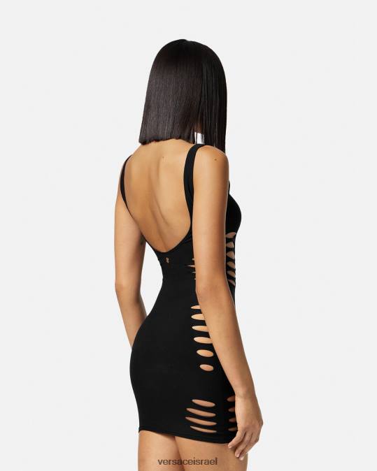 נשים Versace שָׁחוֹר כיסוי שמלת מיני חתוך תחתונים ובגדי חוף N8T21216