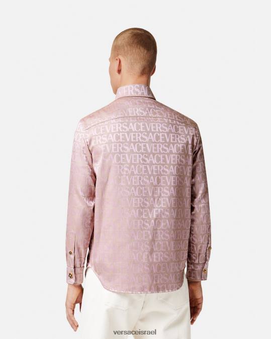 גברים Versace ורוד & הדפס אובר חולצה הַלבָּשָׁה N8T21218