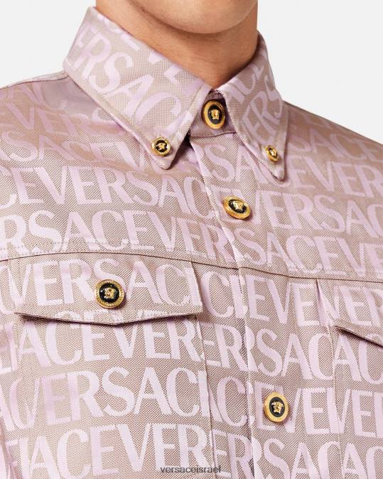 גברים Versace ורוד & הדפס אובר חולצה הַלבָּשָׁה N8T21218