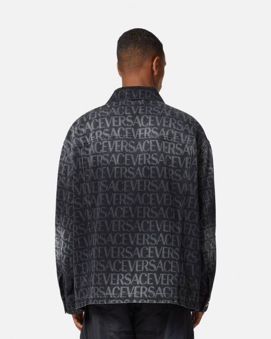 גברים Versace שחור & הדפס ז'קט ג'ינס בכל אובר הַלבָּשָׁה N8T21224