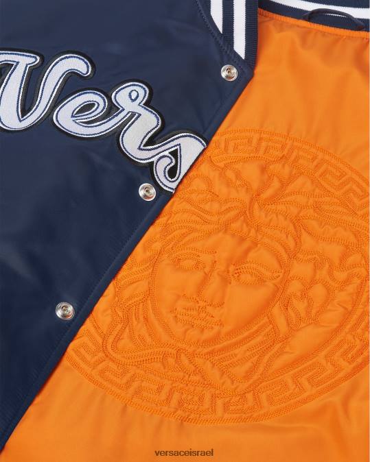 גברים Versace כְּחוֹל ז'קט בומבר ניילון של האוניברסיטה הַלבָּשָׁה N8T21230