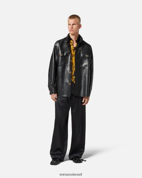 גברים Versace שָׁחוֹר חולצת לטקס בארוקו הַלבָּשָׁה N8T21237