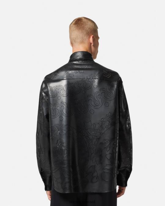 גברים Versace שָׁחוֹר חולצת לטקס בארוקו הַלבָּשָׁה N8T21237