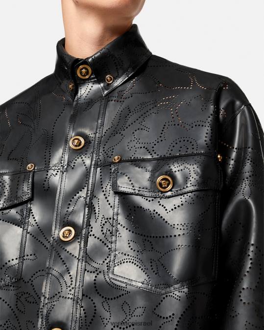 גברים Versace שָׁחוֹר חולצת לטקס בארוקו הַלבָּשָׁה N8T21237