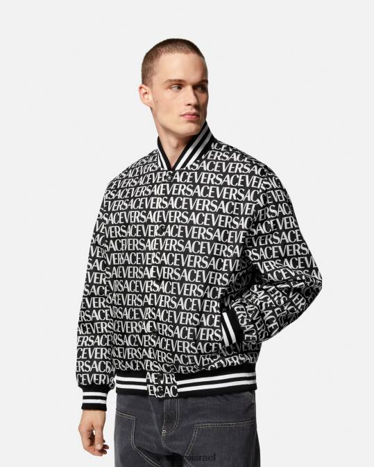 גברים Versace שחור & הדפס ז'קט בומבר הַלבָּשָׁה N8T21238
