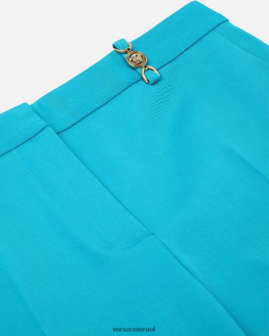 נשים Versace כחול בהיר מכנסיים מחויטים מתרחבים הַלבָּשָׁה N8T2124