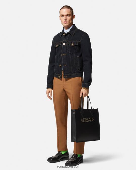 גברים Versace שָׁחוֹר ז'קט ג'ינס מדוזה הַלבָּשָׁה N8T21252