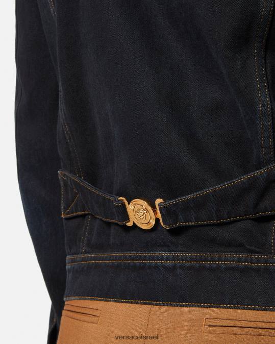 גברים Versace שָׁחוֹר ז'קט ג'ינס מדוזה הַלבָּשָׁה N8T21252