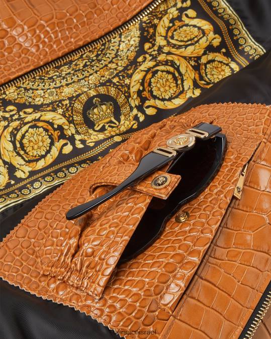 גברים Versace תפוז ז'קט בלוסון מעור באפקט קרוק הַלבָּשָׁה N8T21255