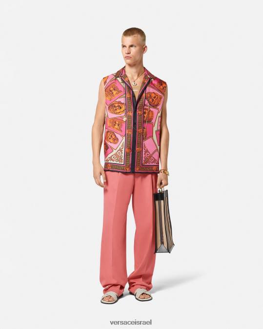 גברים Versace וָרוֹד מכנס רשמי עם רגליים רחבות הַלבָּשָׁה N8T21274