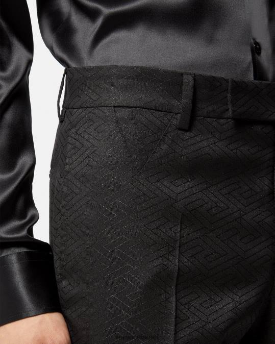 גברים Versace שָׁחוֹר מכנסי ג'קארד לה גרקה הַלבָּשָׁה N8T21276