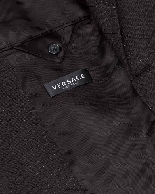 גברים Versace שָׁחוֹר בלייזר ג'קארד לה גרקה הַלבָּשָׁה N8T21277