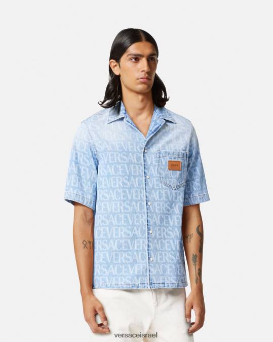 גברים Versace כְּחוֹל חולצת ג'ינס הַלבָּשָׁה N8T21283