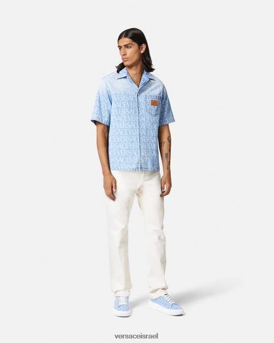 גברים Versace כְּחוֹל חולצת ג'ינס הַלבָּשָׁה N8T21283