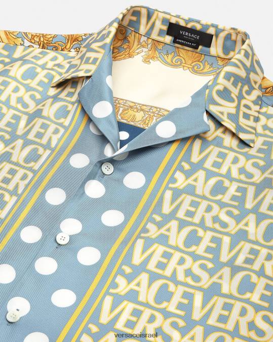 גברים Versace הדפס חולצת משי בכל אובר הַלבָּשָׁה N8T21285