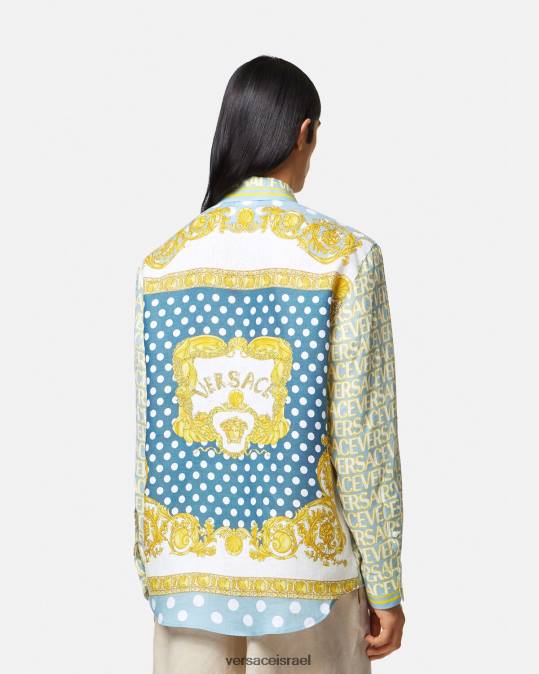 גברים Versace הדפס חולצת פשתן בכל אובר הַלבָּשָׁה N8T21287