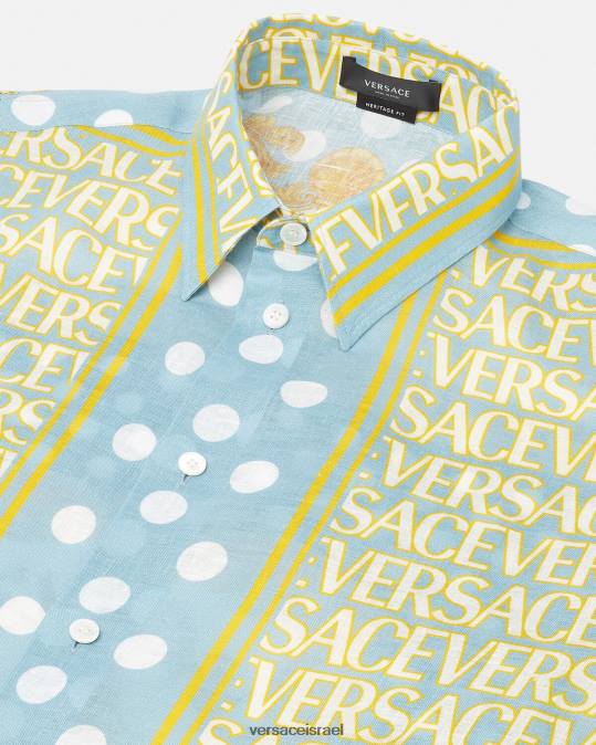 גברים Versace הדפס חולצת פשתן בכל אובר הַלבָּשָׁה N8T21287