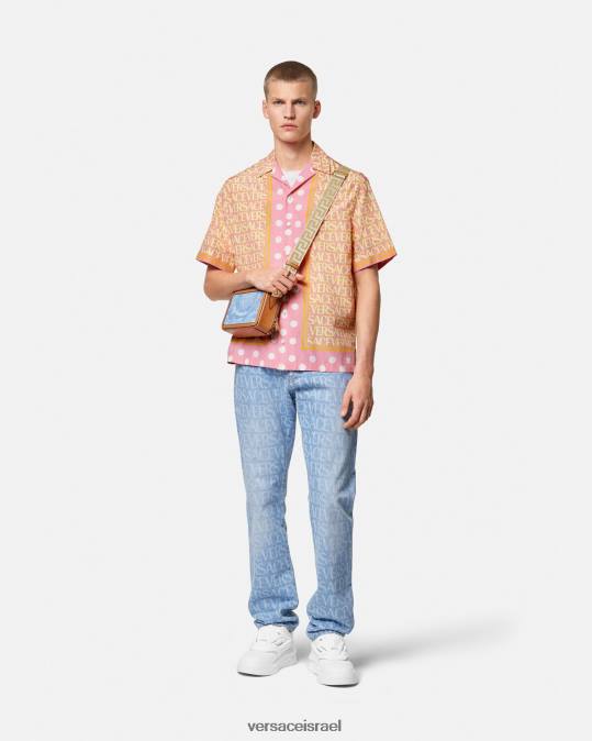 גברים Versace הדפס חולצה של תערובת כותנה בכל אובר הַלבָּשָׁה N8T21288