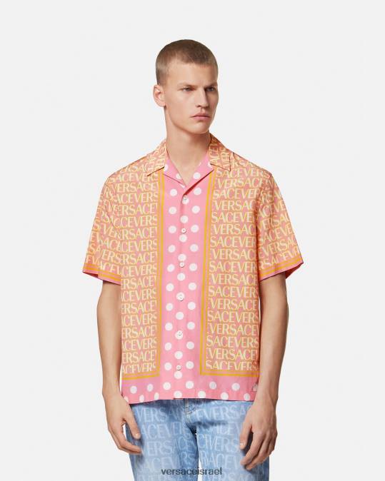 גברים Versace הדפס חולצה של תערובת כותנה בכל אובר הַלבָּשָׁה N8T21288