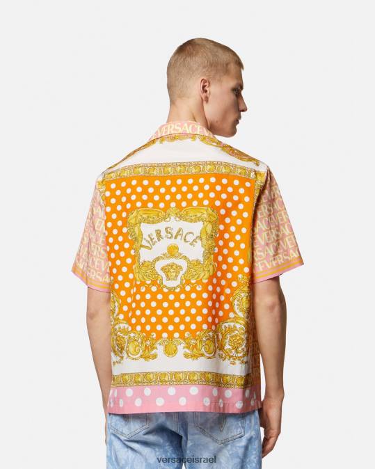 גברים Versace הדפס חולצה של תערובת כותנה בכל אובר הַלבָּשָׁה N8T21288
