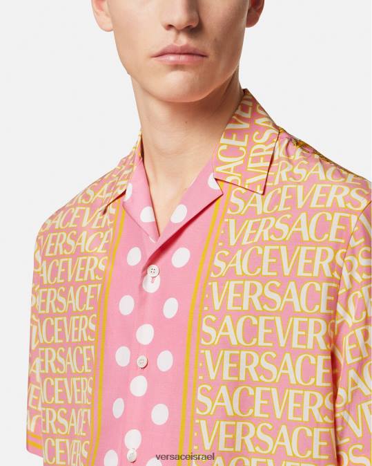 גברים Versace הדפס חולצה של תערובת כותנה בכל אובר הַלבָּשָׁה N8T21288