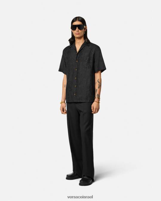 גברים Versace שָׁחוֹר חולצת צללית בארוקו הַלבָּשָׁה N8T21289