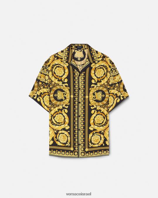 גברים Versace הדפס חולצת משי בארוקו הַלבָּשָׁה N8T21297