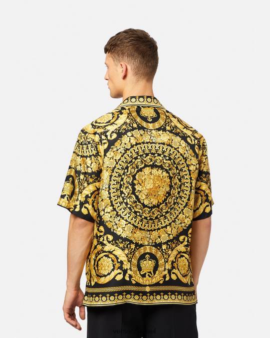 גברים Versace הדפס חולצת משי בארוקו הַלבָּשָׁה N8T21297