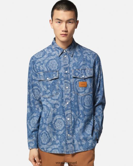 גברים Versace תכנית חולצת ג'ינס ג'ינס מסוג בארוק הַלבָּשָׁה N8T21299