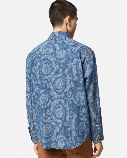 גברים Versace תכנית חולצת ג'ינס ג'ינס מסוג בארוק הַלבָּשָׁה N8T21299