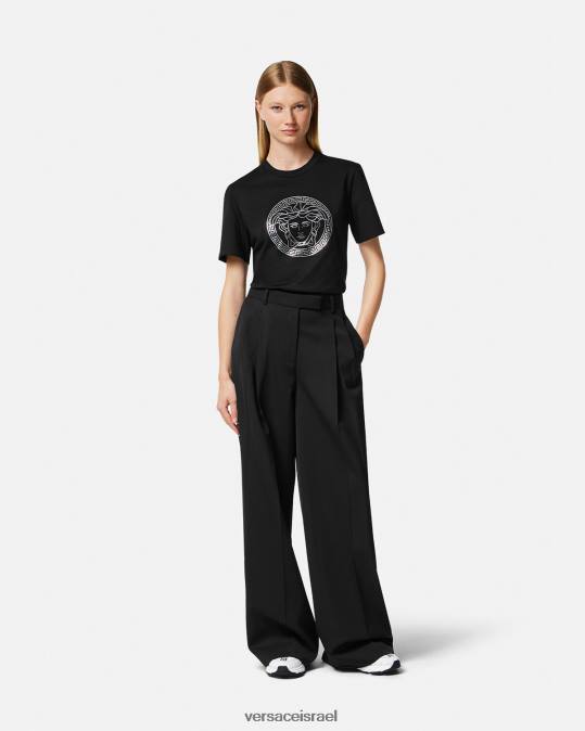 נשים Versace שָׁחוֹר חולצת טריקו מדוזה הַלבָּשָׁה N8T2129