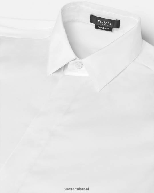 גברים Versace לבן חולצה רקומה לוגו הַלבָּשָׁה N8T21300