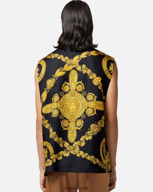 גברים Versace הדפס חולצת משי בארוק מסצ'רה הַלבָּשָׁה N8T21312