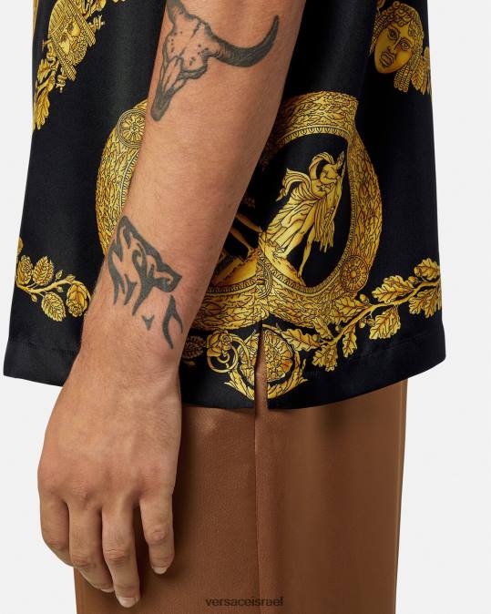 גברים Versace הדפס חולצת משי בארוק מסצ'רה הַלבָּשָׁה N8T21312