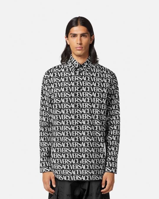 גברים Versace שחור & הדפס חולצה מכל עבר הַלבָּשָׁה N8T21314