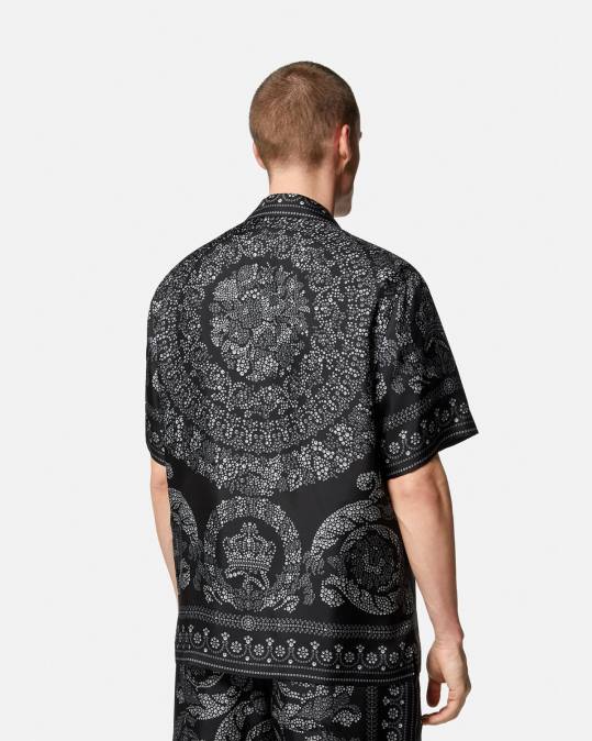 גברים Versace הדפס חולצת משי צללית בארוקו הַלבָּשָׁה N8T21315