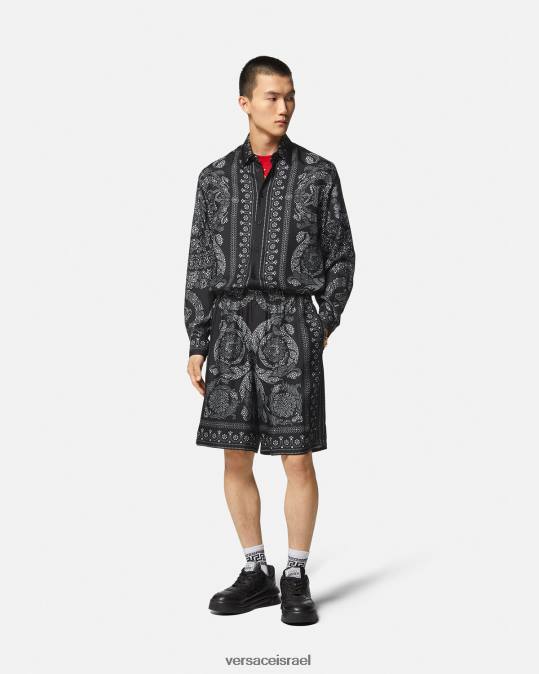 גברים Versace הדפס חולצת משי צללית בארוקו הַלבָּשָׁה N8T21316