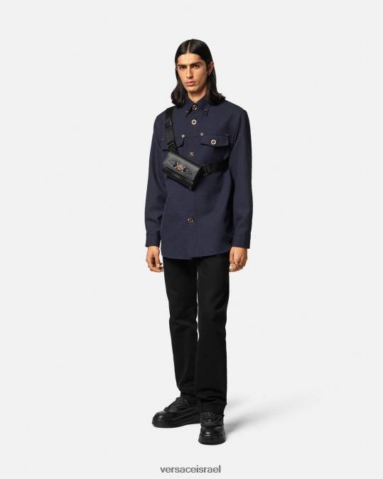 גברים Versace כְּחוֹל חולצת על מדוזה מדוזה הַלבָּשָׁה N8T21322
