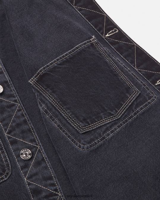 גברים Versace אפור חולצת ג'ינס עם לוגו הַלבָּשָׁה N8T21324
