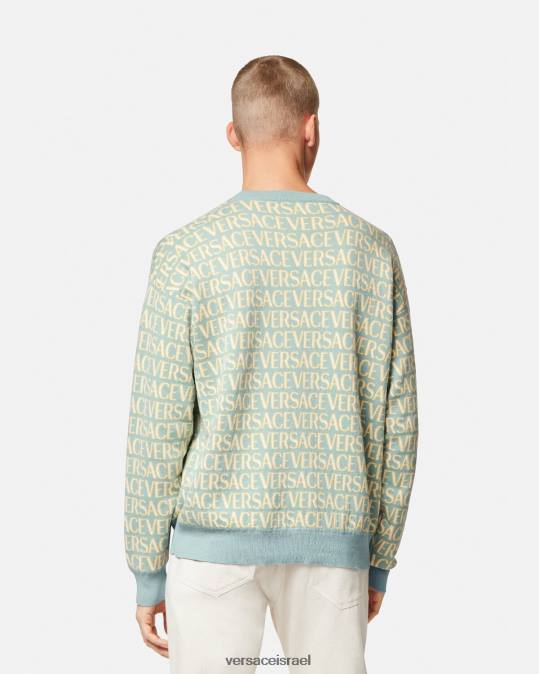 גברים Versace הדפס סוודר סריג לכל עבר הַלבָּשָׁה N8T21325