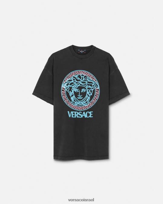 נשים Versace שָׁחוֹר חולצת טריקו עם לוגו מדוזה הַלבָּשָׁה N8T2134