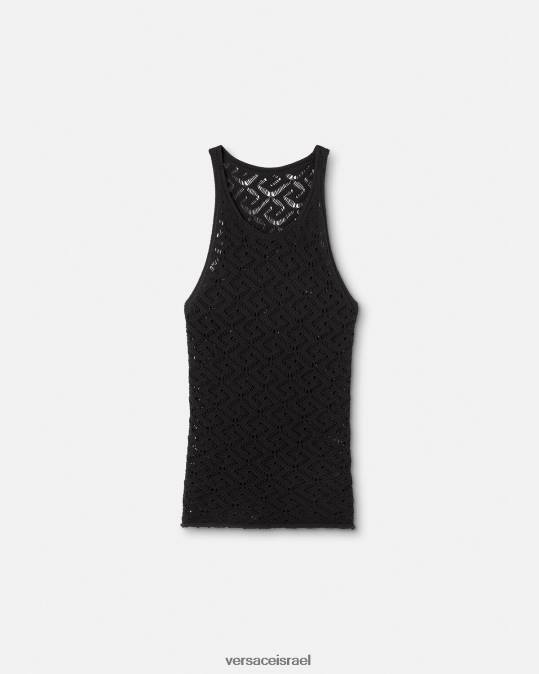 גברים Versace שָׁחוֹר גופיית סריג תחרה לה גרקה הַלבָּשָׁה N8T21340