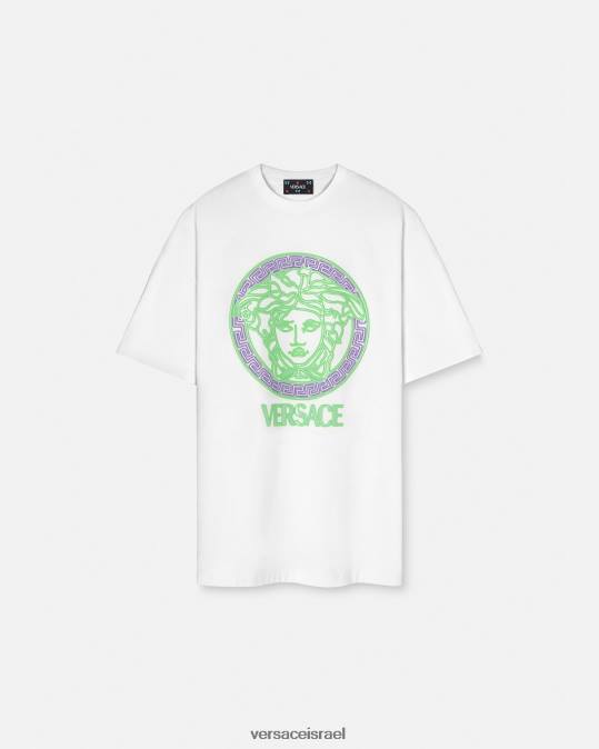 נשים Versace לבן חולצת טריקו עם לוגו מדוזה הַלבָּשָׁה N8T2135
