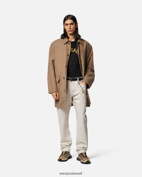 גברים Versace שָׁחוֹר חולצת טריקו עם לוגו בארוק צדפים הַלבָּשָׁה N8T21359