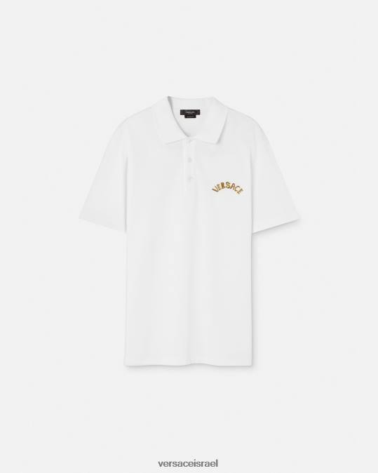 גברים Versace לבן חולצת פולו בסגנון הבארוק עם צדפים הַלבָּשָׁה N8T21361