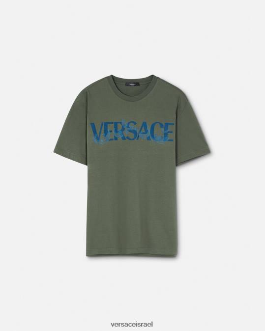 גברים Versace ירוק חולצת טריקו עם צללית בארוקו הַלבָּשָׁה N8T21368