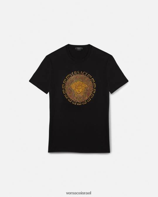 גברים Versace שָׁחוֹר חולצת טריקו מדוזה קריסטל הַלבָּשָׁה N8T21374
