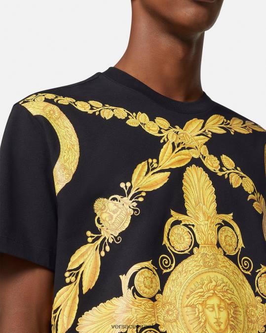 גברים Versace הדפס חולצת טריקו בארוק מסצ'רה הַלבָּשָׁה N8T21388