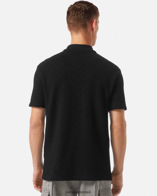 גברים Versace שָׁחוֹר חולצת פולו לה גרקה הַלבָּשָׁה N8T21394