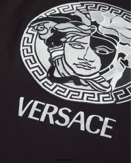 גברים Versace שָׁחוֹר חולצת טי של לוגו מדוזה הַלבָּשָׁה N8T21397